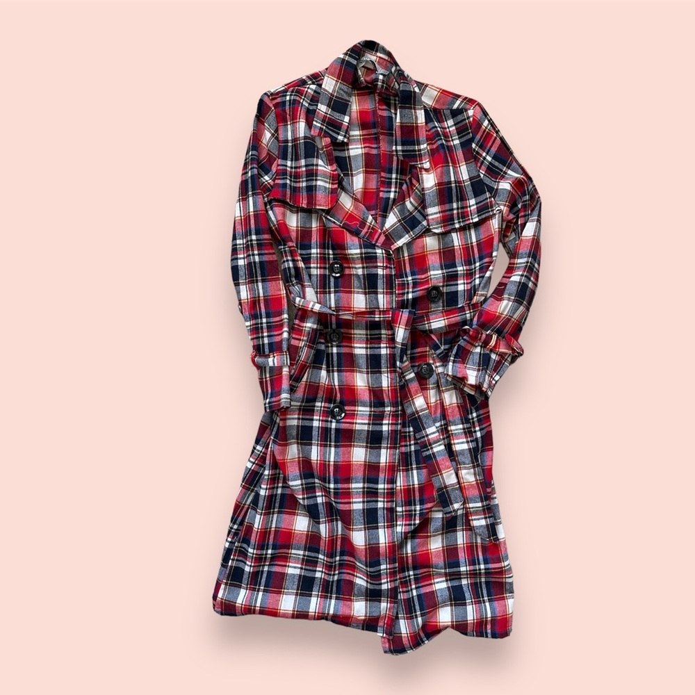 SettleDown Trench Coat Plaid